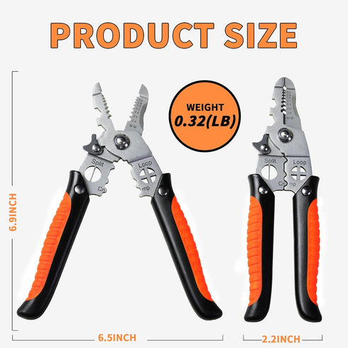 Multifunction 9-in-1 Wire Cutter Stripper Tool,8-in Professional Electrical Wire Crimper,9-23 AWG Electrician Wiring Tools,Cable,Wire Cutters Tool...