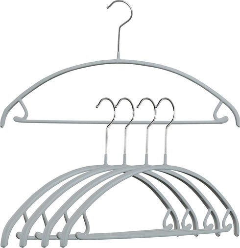 Mawa by Reston Lloyd Non Slip Metal Clothing Hanger, Smooth Shoulder Support with Skirk Hooks/Pant Bar, Model 42-U,Silver...