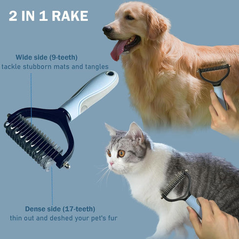 Dog Brush for Shedding, Undercoat Rake for Dogs, Cat Hair Brush, Self Cleaning Slicker Brush for Short and Long Haired Cats Dogs, Dog Deshedding B...
