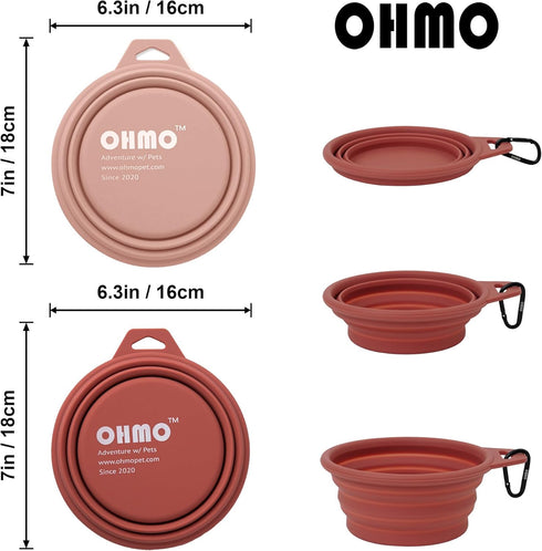 Large Collapsible Dog Bowls, (2 Pack 27oz/800ml) Premium Silicone Portable Travel Water Food Foldable Bowls Pet Feeding Bowl for Outdoor Camping H...