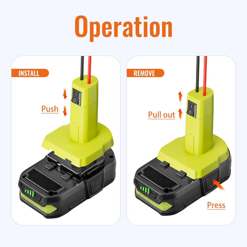 Power Wheel Battery Adapter for Ryobi Battery Adapter Battery Converter Kit 12 AWG Wire with Fuses and Connectors for Robotic RC Car Toy...