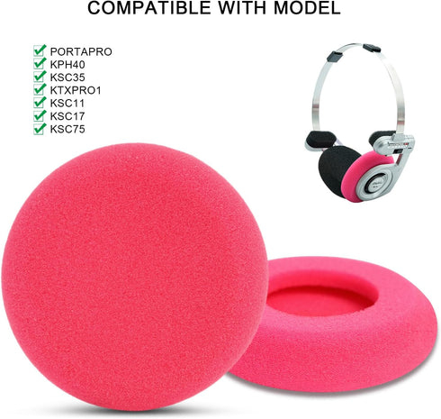 GVOEARS Replacement Earpads Cushion for Koss Portapro Headphones 2 Pairs (Rose+Black)......
