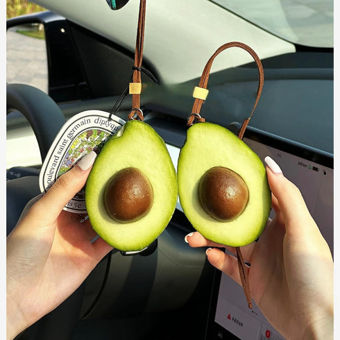 Unique Car Pendant for Rear View Mirror - Handcrafted Avocado Design, Car Pendant Hanging Keychain Pendant Gift, 1...