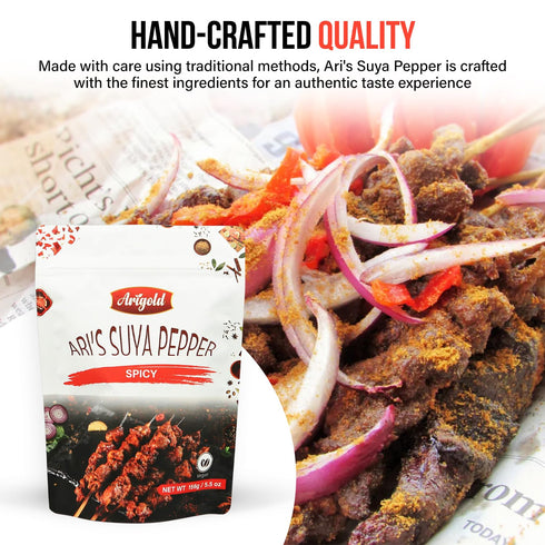 Ari's Suya Pepper - Hand Crafted Nigerian Suya Spice, African seasoning powder, grilled steak seasoning, chicken seasoning, and Seafood Seasoning....