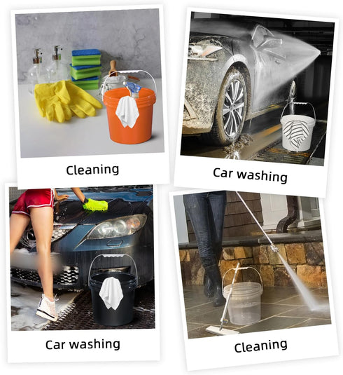 5 Pcs/5 Quart Cleaning Bucket with Airtight Lid, Small Plastic Bucket with Lid and Handle, Mop Bucket for House Cleaning, Car Washing, Fitment, De...