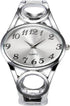 Top Plaza Women Fashion Silver Tone Circle Band Arabic Numeral Scale Bangle Cuff Dress Bracelet Watch - Valentine's Day Gift...