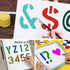 Letter Stencils Symbol Numbers Craft Stencils, 45 Pieces Reusable Alphabet Templates Kit, 1 2 3 4 Inch Letter Stencil for Painting on Wood, Canvas...