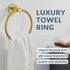 APLusee Hand Towel Ring, 304 Stainless Steel Round Towel Holder, Wall Mounted Towel Hanger for Bathroom Kitchen, Brushed Gold...