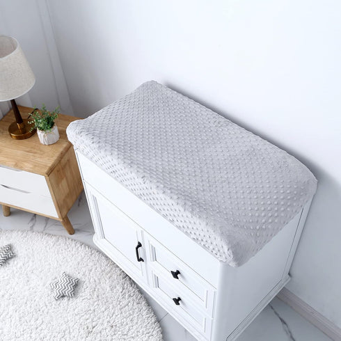 Plush Dot Changing Pad Covers, Diaper Changing Table Pad Sheet Covers for Newborns Infants Baby Boys Girls (Glacier Gray)...