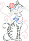 Stencils for Walls: Cute Cat Stencil, 6 x 8.5 inch (L) - Cool Cartoon Cat Bow Flower Beads Stencils for Painting Template...
