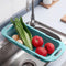 MineSign Extendable Over the Sink Colander Fruits and Vegetables Drain Basket Adjustable Food Strainer Sink Washing Basket for Kitchen (Blue)...