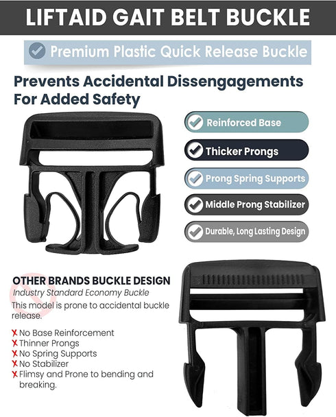 Gait Belt with Plastic Buckle Transfer and Walking Aid with Belt Loop Holder for Assisting Therapist, Nurse, Home Care - 60" L x 2" W (Rainbow)...