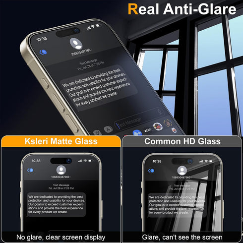 2 Pack for iPhone 15 Pro Max 6.7inch Matte Glass Screen Protector, Auto Dust Removal Easy Installation, Anti Glare Anti Fingerprint Tempered Glass...