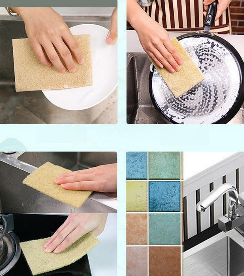 Biodegradable Scrubbing Pads for Dishes - Fiber Scrub Pads for Dishes - Non Scratch Scouring Pads for Pots and Pans-dishcloths-dish cloths That do...