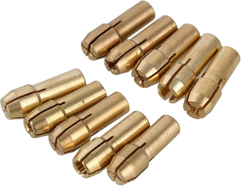 CNBTR 0.5-3.2mm Brass Collet Drill Chuck Fits Rotary Tools Electric Grinding Drill Collect Chuck Holder Pack of 10 (4.8mm Shank Dia.)...