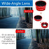 KINGMAS 3 in 1 Universal Fish Eye & Macro Clip Camera Lens Kit for iPad iPhone 7 6 5 Samsung BlackBerry HTC and Most Smartphones (Red)......