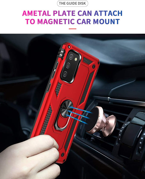 for Samsung A02s Case, Galaxy A02s Case with HD Screen Protector, Military-Grade Ring Kickstand Holder Car Mount 15ft Drop Tested Shockproof Cover...