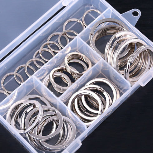 Swpeet 60 Pcs Assorted Multi-Purpose Metal Keychain Rings Split Keyrings Flat O Ring for Home Car Keys Attachments Keys Pendants - 20mm, 25mm, 30m...