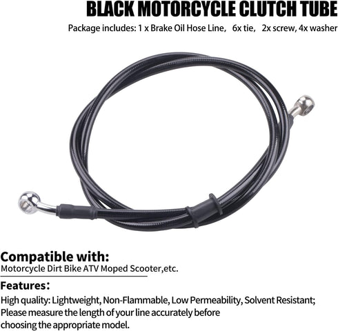 Motorcycle Hydraulic Brake or Clutch Line Hose for Motorcycle Dirt Bike ATV Moped Scooter,etc.Banjo Bolt 2PCS(Length 1.2m/3.93ft)...