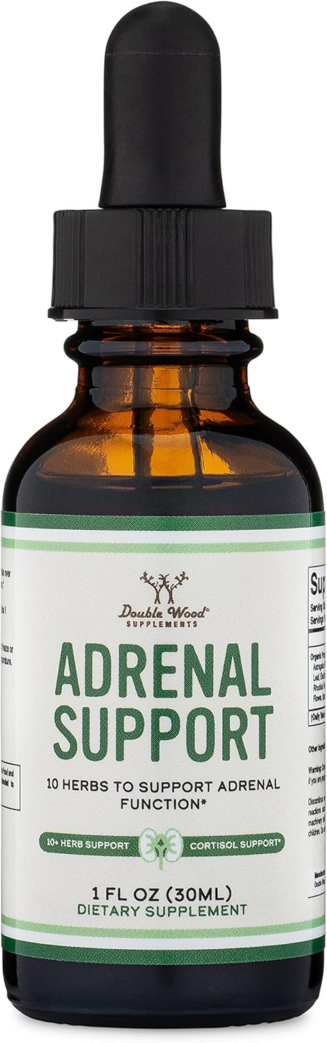 Adrenal Support Supplements (Liquid Drops) - 10 Organic Adaptogens for Adrenal Fatigue (One Month Supply) Cortisol Manager for Stress Relief (10 A...