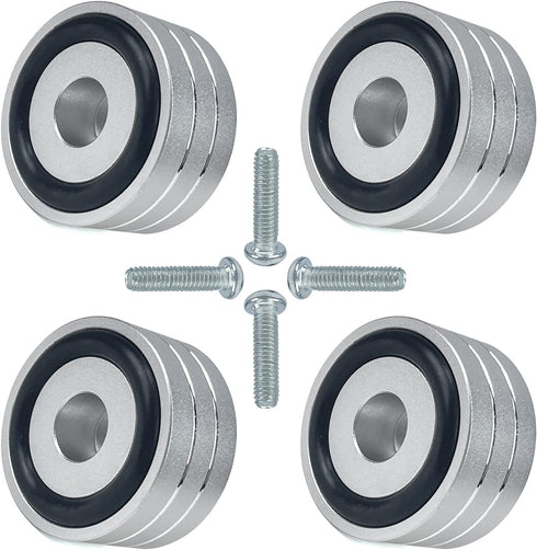 Sutekus Speaker Isolation Feet 40x20mm Audio Speaker Sound Pad with Non-Slip Rubber Rings for Audio,Speakers, Home Theater (Silver)...