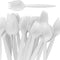 BPA-Free White Disposable Sporks 100 Pk. Recyclable, Eco-Friendly and Kid-Safe 2-in-1 Utensils Built Strong to Last Large Meals. Great for School ...