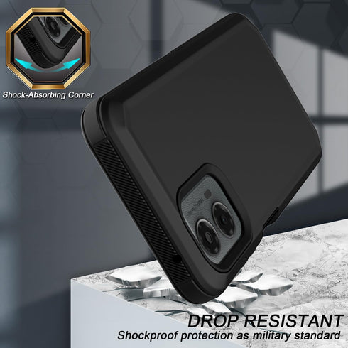 for Motorola Moto G 5G 2024 Case with Screen Protector, Belt Clip Holster Kickstand Rugged Full-Body Heavy Duty Protection Military Grade Shockpro...