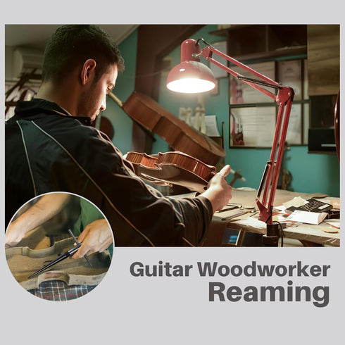 Tapered Reamer Set with T Handle, 3-13mm (1/8''-1/2'') & 5-16mm (½"-5/8") 6 Fluted, Carbon Steel Hex Shank for Guitar Woodworking - 2pcs...