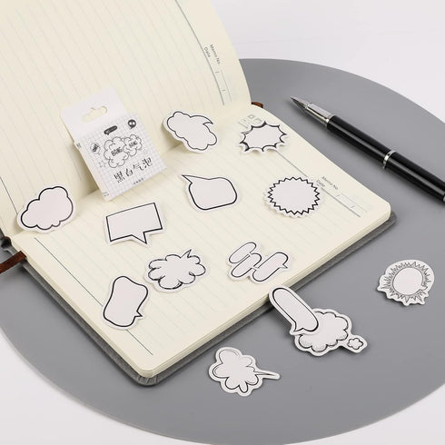 90 Pcs Thought Cloud Sticker Notes Talking Bubble Shaped Sticky Notes Dialog Box Paper Stickers Blank Sticker Labels Assorted Shape Paper Stickers...