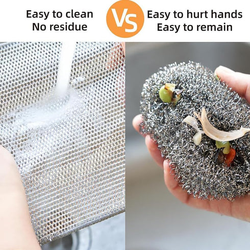 15 Pcs Multipurpose Wire Dishwashing Rags for Wet and Dry, 2024 New Non Scratch Wire Dishcloth, Microfiber Dish Rags Scrubbing Pads, Reusable Meta...