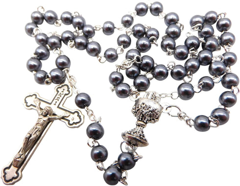 Westman Works First Holy Communion Rosary Beads with Metal Crucifix & Center for Boys or Girls...