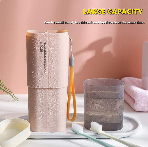 Travel Toothbrush Case Multifunctional Toothpaste Container Case Portable Business Trips Wash Cup Holder Organizer Toothbrushes Towel Storage Box ...