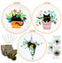Nuberlic 3 Sets Cute Cat Embroidery Kit for Adults Beginners, Stamped Cross Stitch Starter Kits Include Embroidery Needlepoint Cloth Hoops Needles...