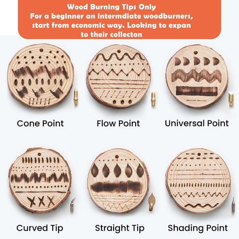 Wood Burning Tips Set with Carving Pen, 27pcs Wood Burning Tool Carving Iron Tip for Wood Pyrography Carving Embossing Soldering DIY Crafts, Brass...