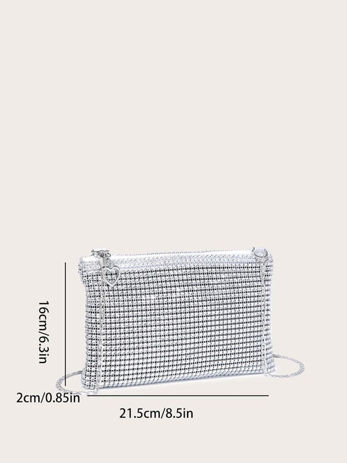Verdusa Women's Shiny Mini Rhinestone Square Bag Sparkle Clutch Purse Wedding Evening Party Handbags...