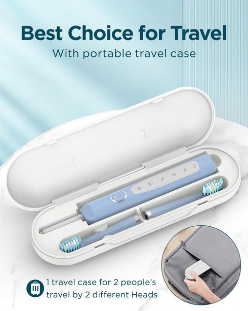 Rtauys M5 Rechargeable Sonic Electric Toothbrush for Adults - Power Electric Toothbrush with 8 Brush Heads, Travel Case, Teeh Whitening.3 Hours Ch...