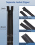 Wavebeexs 28 Inch Jacket Zipper, #5 Zipper for Jacket (3 Piece), Black Plastic Coat Zippers Replacement, Separating Zipper for Coat, Down Jacket, ...