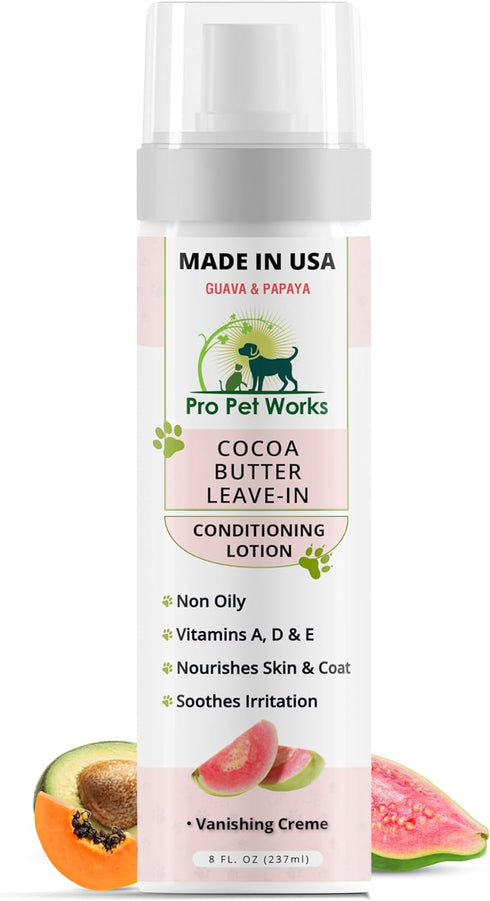 5 in 1 Cocoa butter Leave-in Conditioner Lotion for Dogs & Cats-Pet Hot Spot Cream & Balm for Allergies, dermatosis, Paw Fungus Or Dry Itchy Skin-...