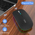Uiosmuph LED Wireless Mouse, G12 Slim Rechargeable Silent Mouse, 2.4G Portable USB Optical Computer Mice with USB Receiver and Type C Adapter (Mat...