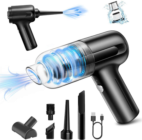 Mini Car Vacuum Cleaner, Handheld Vacuum Cordless, 2 in 1 Rechargeable Vacuum Cleaner & Air Duster, Wireless Car Vacuum with Powerful Suction for ...