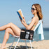 Beach Chair Cup Holder Attachment, Black Nylon Beach Chair Drink Bracket 4 Pockets Hanging Cup Holder Stand Adjustable Strap Phone Holder for Pati...