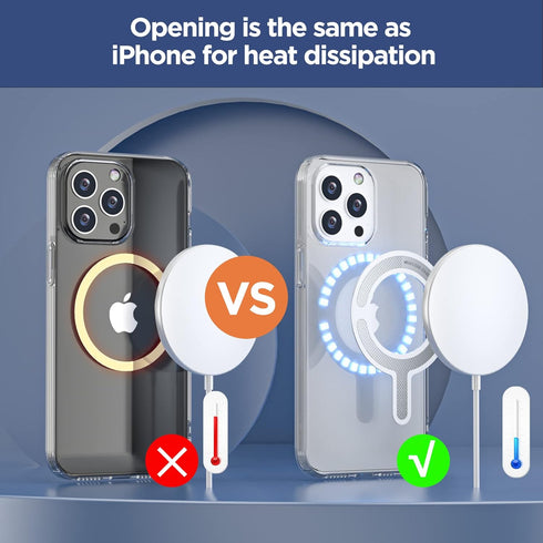 Magnetic Adapter Ring for Magsafe, Strong Adhesive Magnet Sticker Case Converter for iPhone 15/14 /13/12 Android, Metal Loop Conversion Kit for Ma...