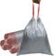 Small Drawstring Trash Bags 4 Gallon 45 Count Tear-Free Gray Individual Unscented Small Garbage Bags Separated Unscented for Bathroom Kitchen...