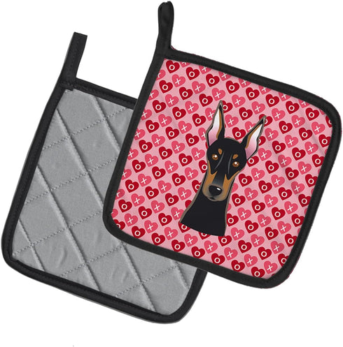 Caroline's Treasures BB5315PTHD Doberman Pinscher Pair of Pot Holders Kitchen Heat Resistant Pot Holders Sets Oven Hot Pads for Cooking Baking BBQ...