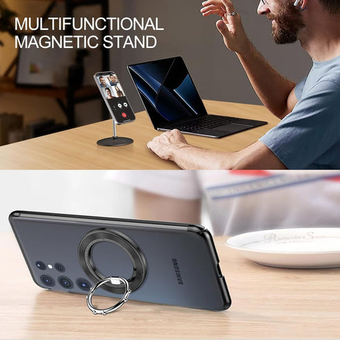 Magnetic Phone Ring Holder for iPhone, 2 in 1 Removable Magnetic Desk Phone Stand Compatible iPhone 15 14 13 12 Series,Samsung, Google,Magnetic Ac...