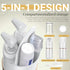 5 in 1 Travel Toothbrush Case with Cup Comb Mirror Shampoo Dispenser, Portable Toothpaste Toothbrush Holder Travel, Multifunctional Toothbrush Con...