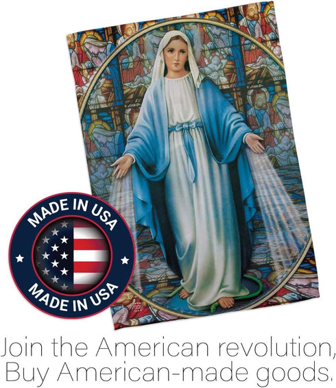 Our Lady of Grace Home Banner Wall Art Patio Lawn Porch Room Small Flag Outdoor Tapestry Yard Sign Catholic Gift Jesus Easter Religious Christian ...