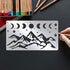 BENECREAT Moon Phase Mountain Stainless Steel Stencils, 7x4 inch Sun Reusable Painting Template for Painting, Wood Burning, Journaling...