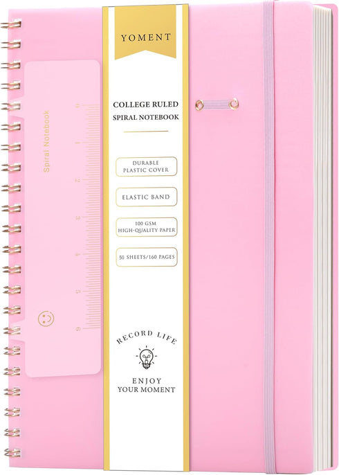 Yoment Spiral Notebook 8.5 x 11 A4 Large Notebooks for Work College Ruled Journaling Notebooks, 100 GSM Paper, Spiral Bound Journal for School Not...
