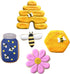 Bee Cookie Cutters 5-Pc. Set Made in the USA by Ann Clark, Bee, Beehive, Small Flower, Honeycomb, Honey Jar...